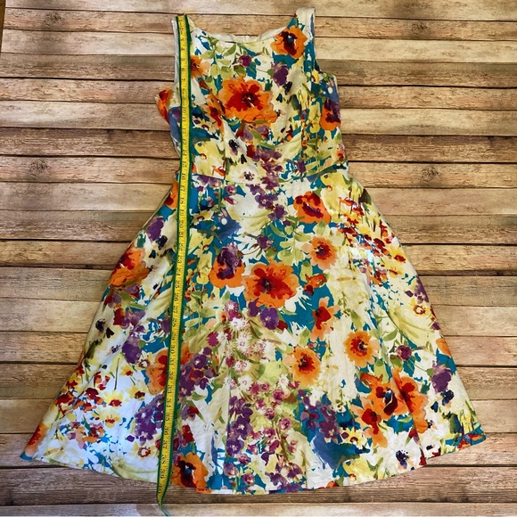 NWOT Black Label by Evan Picone Multicolored Floral Sleeveless Lined Dress Size8 - Picture 2 of 13